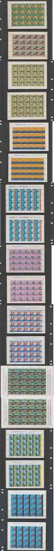 USA RYUKYU 1953-71 Sc WX2-WX20 & WX4a-WX20a PERF & IMPERF SHEETS MNH VF SCV$387