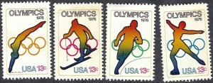 United States #1695-98 13¢ Olympic Games (1976). Four singles. MNH