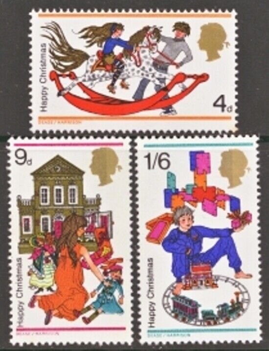 GB MNH Scott 0572-0574, 1968 Christmas, Set of 3