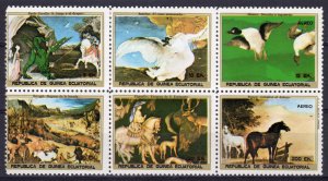 Equatorial Guinea 1976 Paintings Homer-Uccello-Bruegel-Pisanello Sheetlet (6)MNH