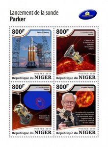 Niger - 2018 Parker Solar Probe - 4 Stamp Sheet - NIG18525a