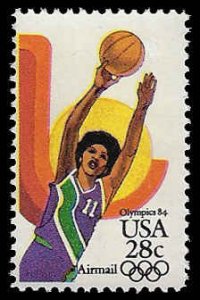 U.S. #C103 MNH; 28c Airmail - 1984 Olympics Basketball (1983)