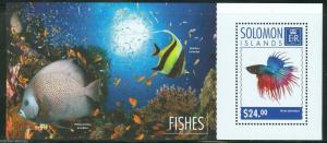 SOLOMON ISLANDS  2014 FISHES  SOUVENIR SHEET MINT NH