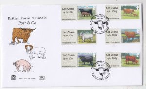 GB 2012 Farm Animals Post & Go Cattle FDC BP6733