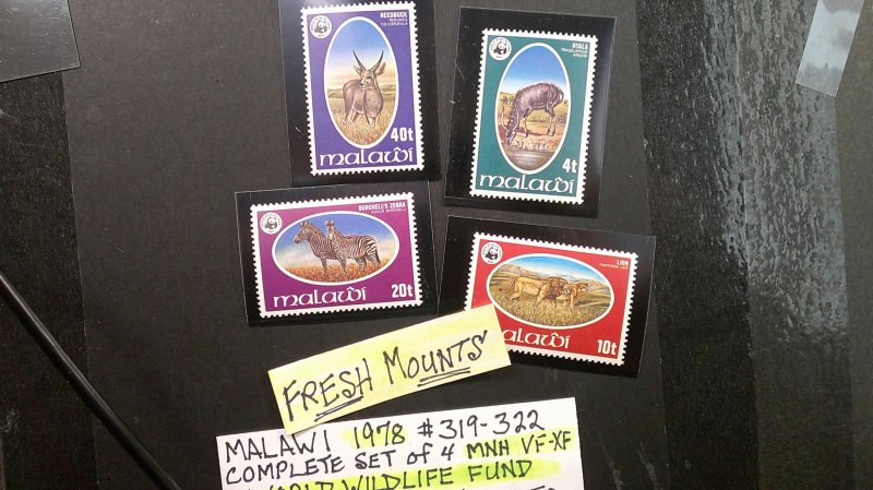 Malawi 1978 WWF issue Scott# 319-322 complete MNH set of 4