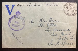 1942 Field Post Office In Egypt Censored OAS Cover To Cape Town South Africa
