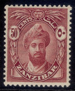 ZANZIBAR GV SG308, 50c claret, M MINT. 