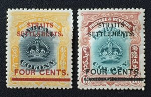 Malaya 1906-07 Straits Settlements opt LABUAN Crown 2V Mint SG#144 & 145 M4481