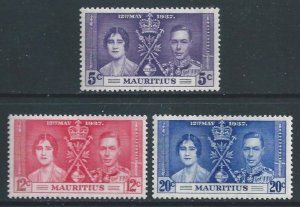 Mauritius #208-10 MH 1937 Coronation Issue