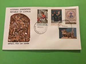 Cyprus First Day Cover Wood Carving Mosaic 1971 Stamp Cover R43211