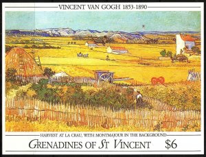 Grenadines of St. Vincent 1991 Art Paintings V. Van Gogh Harvest S/S MNH