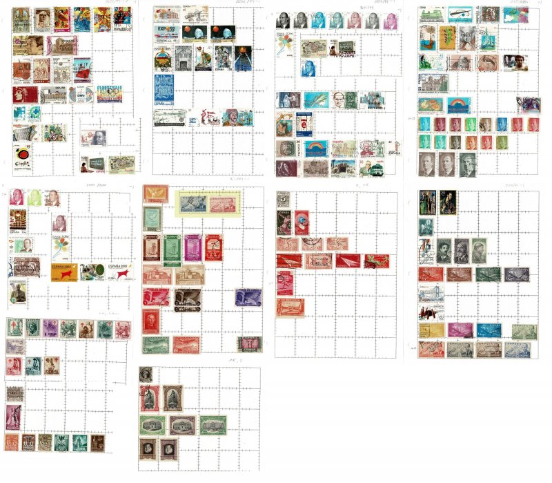 Spain collection U 1870s-1990s: see scans