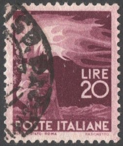 Italy SC#474 120 ₤ Flaming Torch (1945) Used