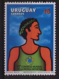 Uruguay stamp 1998 -  61st world congress of sports journalism multicolored