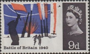 Great Britain 1965 Sc#436 9d Battle of Britain UNUSED-VF-OG-H.
