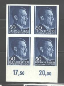 POLAND GENERAL GOVERNMENT,IMPERFORATED,1941-,43,Scott #N88,(2xMH + 2xMNH)