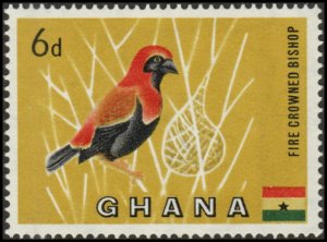 Ghana 55 - Mint-H - 6p Black-winged Red Bishop (1959) (cv $1.50)