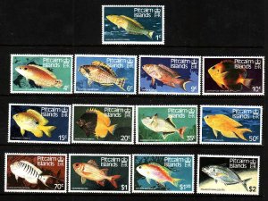 Pitcairn Is.-Sc#231-43- id12-Unused NH set-Marine Life-Fish-1984-