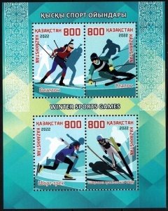 KAZAKHSTAN 2022-14 SPORT: Winter Olympic Games, Beijing-22. Souvenir Sheet, MNH