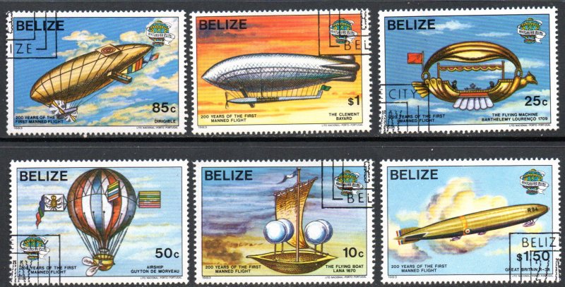 BELIZE 672-7 USED CTO SCV $32.25 BIN $12.90 AIR TRAVEL