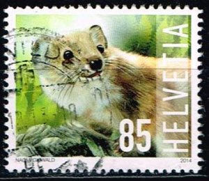 Switzerland 2014,Sc.#1532 used Least Weasel (Mustela nivalis)