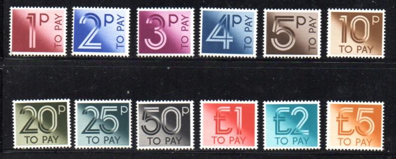 Great Britain Sc J92-103 1982 postage due stamp set mint NH