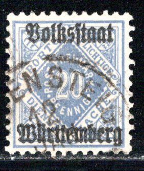 German States Wurttemberg Scott # O49, used