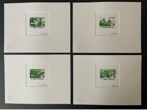 2009 Sao Tome Artist's Proof Mi. 2908 - 2911 WWF Panda Wildlife Bird Parrot GREEN-