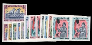 Afghanistan #668-668K Cat$30, 1964 Boy Scouts, imperf. pairs, complete set, n...