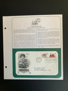 Christmas 1992 antique toys stamp FDC with introduction pages