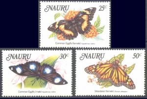 Nauru ~ #297-299 ~ Local Butterflies ~ MNH Set