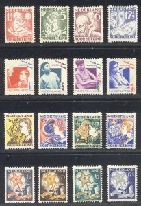 NETHERLANDS #B44a .. B69a Mint NH - 1930-33 Welfare Issues w/ Sync Perfs