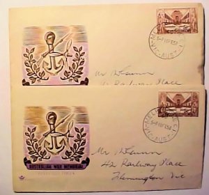 AUSTRALIA FDC 1958 WAR MELBOURNE 2 DIFF