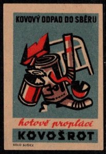 1950's Czechoslovakia Poster Stamp Metal Waste for Collection & Reimburs...