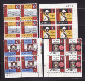 Antigua 213-216 Blocks of 4 Set MNH Various (D)