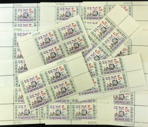 1253   Homemakers, Sampler  25 MNH 5 cent plate blocks  FV $5.00  1964