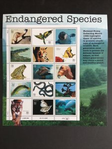 1996 sheet Endangered Species Sc# 3105