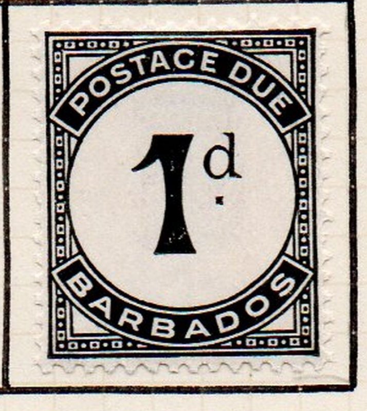 Barbados Sc J2 1934 1d  black Postage Due stamp mint