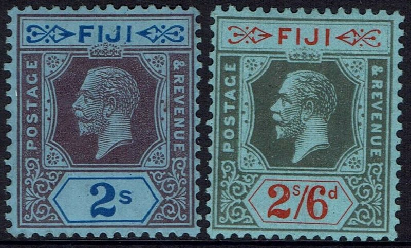 FIJI 1922 KGV 2/- AND 2/6 WMK MULTI SCRIPT CA 