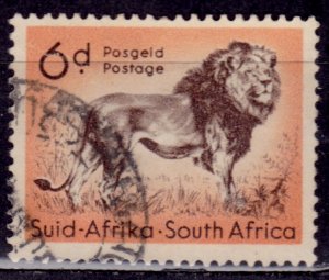 South Africa, 1954, Fauna - Lion, 6p, used**