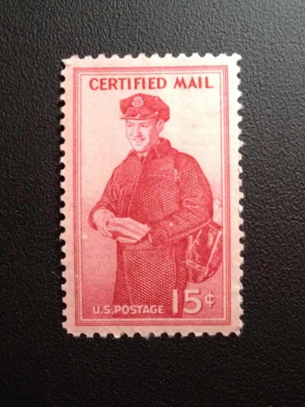 Scott #FA1 Postman, Certified Mail, MINT, VF+, NH