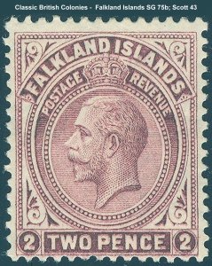 Falkland Islands Scott 43, SG 75b - Hinged