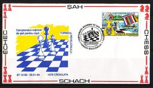 Romania, DEC/93. Nat`l Chess Championship Cancel & Cachet on Cover.