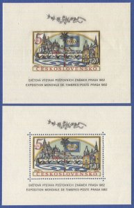 CZECHOSLOVAKIA 1962 PRAGA 5k s/s Sc 1134-1134a, MNH Perf & Imperf  VF, cv $53