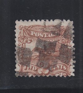 US 113 2c Post Horse & Rider Used F-VF with Cork Square Cancel SCV $85