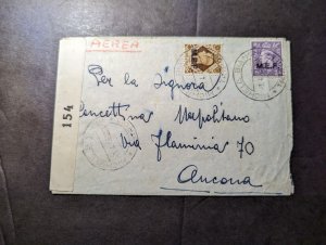 1946 British Middle East Airmail Cover Michele Bianco to Ancona