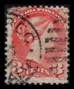 CANADA 1888 QUEEN VICTORIA VINTAGE 3c VERMILLON #41 USED SEE SCAN