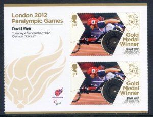 GB London 2012 Paralympics David Weir Gold 1st Class MNH SG3393a 