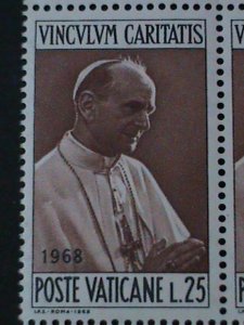 ​VATICAN CITY-1968-SC#-461-3 JOHN PAUL VI-VISITING TO COLUMBIA-MNH BLOCK SET VF-