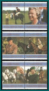 Papua New Guinea MNH Pairs 916-21 QE II Golden Wedding Ann. 1997